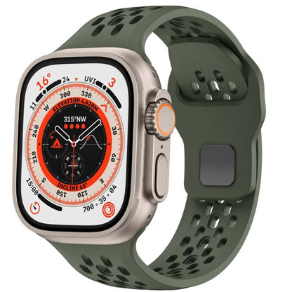 Mesh Reverse Buckle Silicone Watch Band, For Apple Watch 46mm / 49mm / 45mm / 44mm, For Apple Watch 42mm / 41mm / 40mm / 38mm