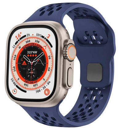 Mesh Reverse Buckle Silicone Watch Band, For Apple Watch 46mm / 49mm / 45mm / 44mm, For Apple Watch 42mm / 41mm / 40mm / 38mm