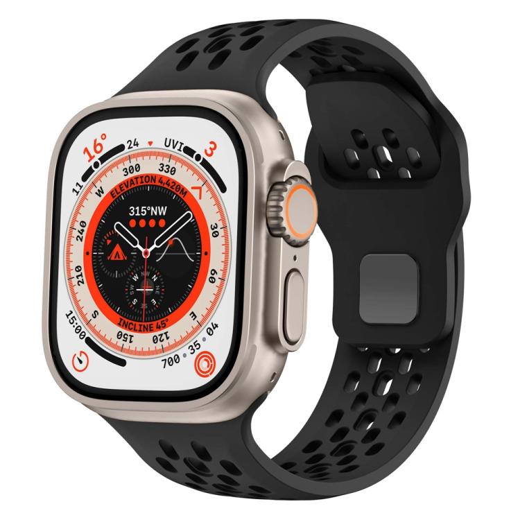 Mesh Reverse Buckle Silicone Watch Band, For Apple Watch 46mm / 49mm / 45mm / 44mm, For Apple Watch 42mm / 41mm / 40mm / 38mm