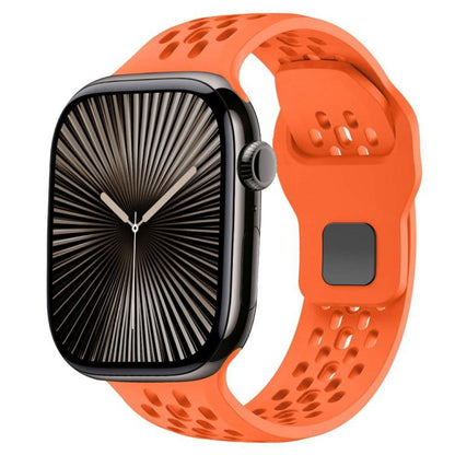 Mesh Reverse Buckle Silicone Watch Band, For Apple Watch 46mm / 49mm / 45mm / 44mm, For Apple Watch 42mm / 41mm / 40mm / 38mm