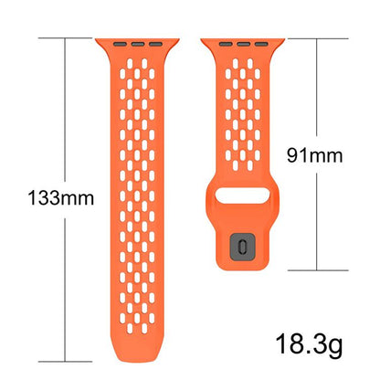 Mesh Reverse Buckle Silicone Watch Band, For Apple Watch 46mm / 49mm / 45mm / 44mm, For Apple Watch 42mm / 41mm / 40mm / 38mm