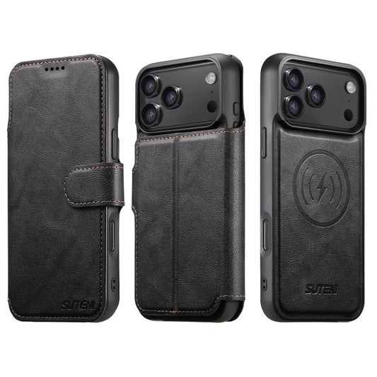 Suteni Q05 2-in-1 Multi-function Detachable Wallet MagSafe Phone Case, For iPhone 17 Pro Max, For iPhone 17 Pro, For iPhone 17, For iPhone Air, For iPhone 16 Pro Max, For iPhone 16 Pro, For iPhone 16 Plus, For iPhone 16, For iPhone 15 Pro Max          ...