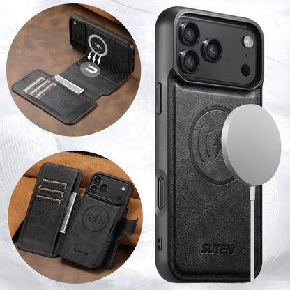 Suteni Q05 2-in-1 Multi-function Detachable Wallet MagSafe Phone Case, For iPhone 17 Pro Max, For iPhone 17 Pro, For iPhone 17, For iPhone Air, For iPhone 16 Pro Max, For iPhone 16 Pro, For iPhone 16 Plus, For iPhone 16, For iPhone 15 Pro Max          ...