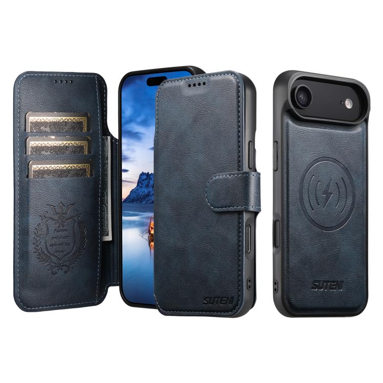 Suteni Q05 2-in-1 Multi-function Detachable Wallet MagSafe Phone Case, For iPhone 17 Pro Max, For iPhone 17 Pro, For iPhone 17, For iPhone Air, For iPhone 16 Pro Max, For iPhone 16 Pro, For iPhone 16 Plus, For iPhone 16, For iPhone 15 Pro Max          ...