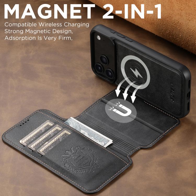 Suteni Q05 2-in-1 Multi-function Detachable Wallet MagSafe Phone Case, For iPhone 18, For iPhone 18 Pro, For iPhone 18 Pro Max, For iPhone 17 Pro Max, For iPhone 17 Pro, For iPhone 17, For iPhone 17 Air, For iPhone 16 Pro Max, For iPhone 16 Pro        ...