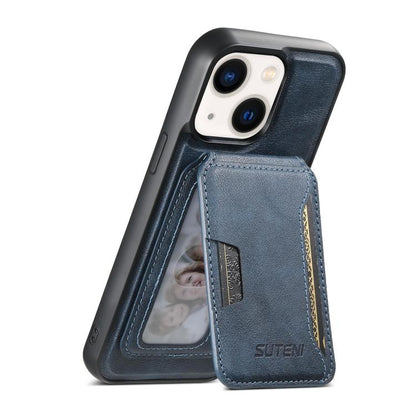 Suteni M3 Card Bag MagSafe Cowhide Texture Leather Phone Case