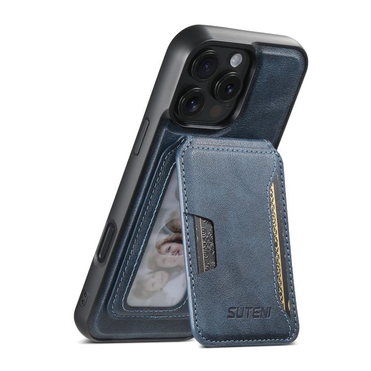 Suteni M3 Card Bag MagSafe Cowhide Texture Leather Phone Case
