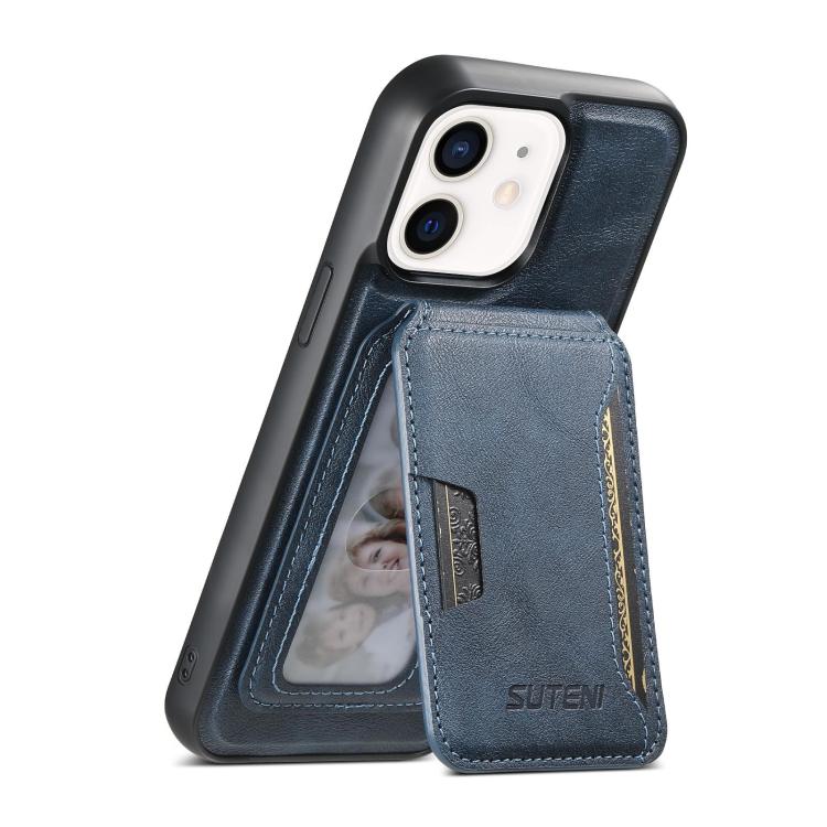 Suteni M3 Card Bag MagSafe Cowhide Texture Leather Phone Case