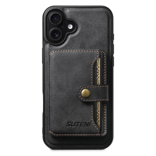 Suteni M4 Magnetic Card Bag MagSafe Leather Phone Case, For iPhone 18, For iPhone 18 Pro, For iPhone 18 Pro Max, For iPhone 17 Pro Max, For iPhone 17 Pro, For iPhone 17, For iPhone Air, For iPhone 16 Pro Max, For iPhone 16 Pro, For iPhone 16 Plus      ...