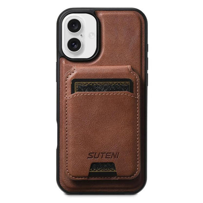 Suteni M5 Magnetic Card Bag MagSafe Leather Phone Case