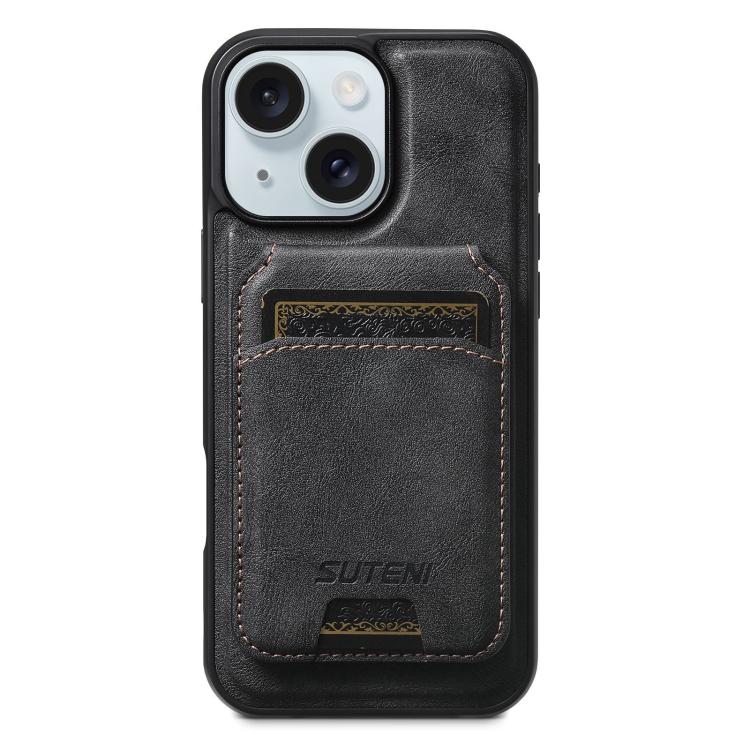 Suteni M5 Magnetic Card Bag MagSafe Leather Phone Case