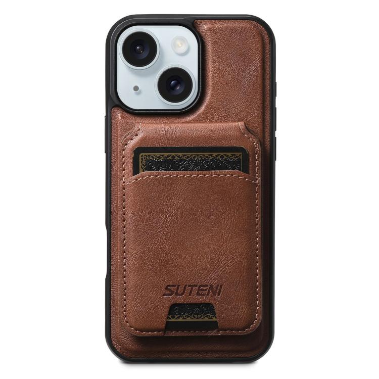 Suteni M5 Magnetic Card Bag MagSafe Leather Phone Case