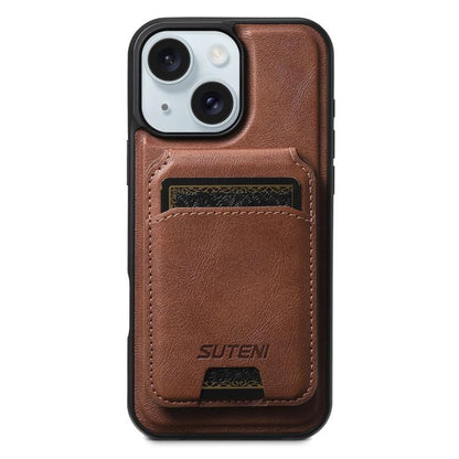 Suteni M5 Magnetic Card Bag MagSafe Leather Phone Case