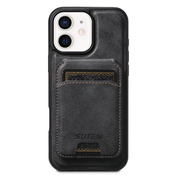 Suteni M5 Magnetic Card Bag MagSafe Leather Phone Case