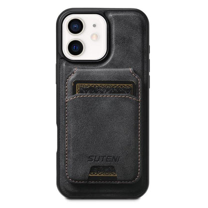 Suteni M5 Magnetic Card Bag MagSafe Leather Phone Case