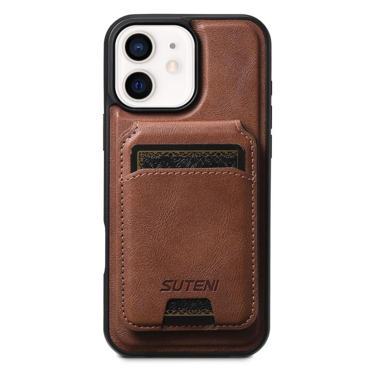 Suteni M5 Magnetic Card Bag MagSafe Leather Phone Case