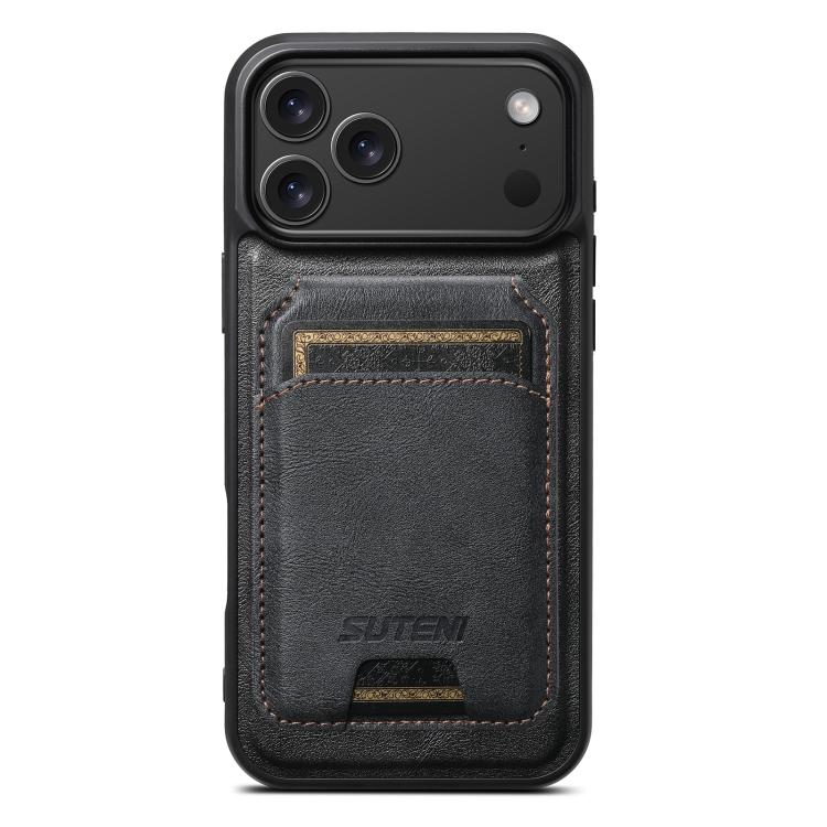 Suteni M5 Magnetic Card Bag MagSafe Cowhide Texture Leather Phone Case, For iPhone 18, For iPhone 18 Pro, For iPhone 18 Pro Max, For iPhone 17 Pro Max, For iPhone 17 Pro, For iPhone 17, For iPhone Air, For iPhone 16 Pro Max, For iPhone 16 Pro          ...