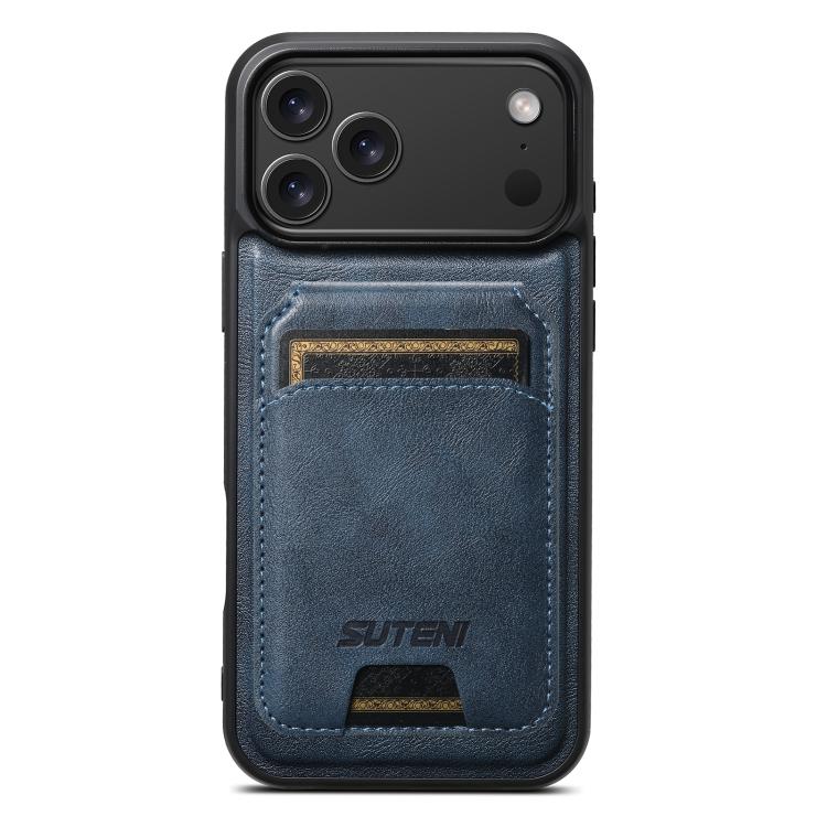 Suteni M5 Magnetic Card Bag MagSafe Cowhide Texture Leather Phone Case, For iPhone 18, For iPhone 18 Pro, For iPhone 18 Pro Max, For iPhone 17 Pro Max, For iPhone 17 Pro, For iPhone 17, For iPhone Air, For iPhone 16 Pro Max, For iPhone 16 Pro          ...