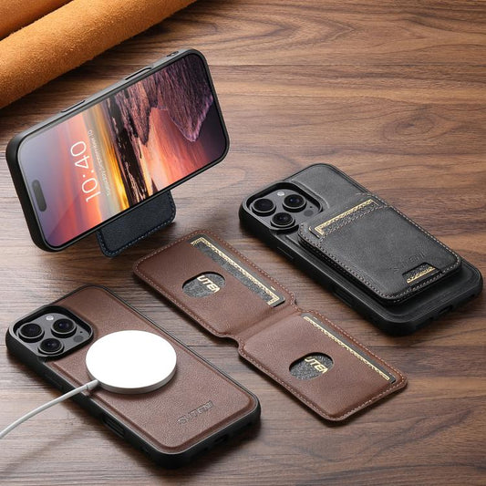 Suteni M5 Magnetic Card Bag MagSafe Leather Phone Case