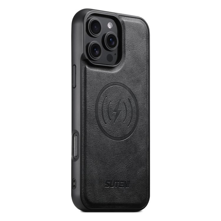 Suteni G5 Cowhide Leather MagSafe Magnetic Phone Case, For iPhone 17 Pro Max, For iPhone 17 Pro, For iPhone 17, For iPhone Air, For iPhone 16 Pro Max, For iPhone 16 Pro, For iPhone 16 Plus, For iPhone 16, For iPhone 15 Pro Max, For iPhone 15 Pro       ...