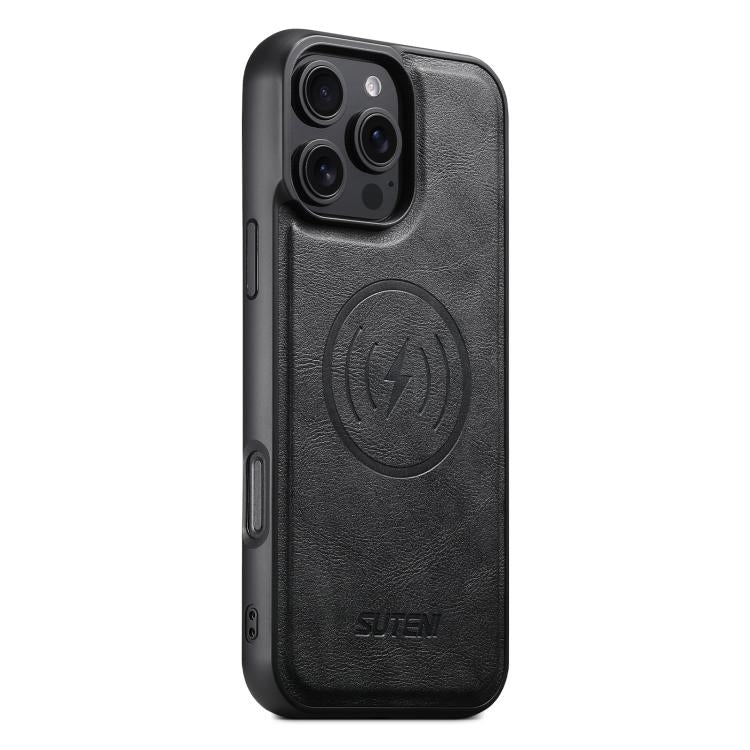 Suteni G5 Cowhide Leather MagSafe Magnetic Phone Case, For iPhone 17 Pro Max, For iPhone 17 Pro, For iPhone 17, For iPhone Air, For iPhone 16 Pro Max, For iPhone 16 Pro, For iPhone 16 Plus, For iPhone 16, For iPhone 15 Pro Max, For iPhone 15 Pro       ...