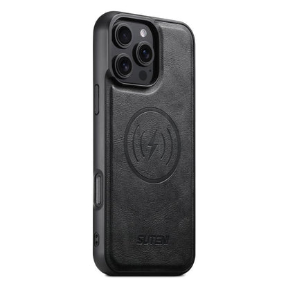 Suteni G5 Cowhide Leather MagSafe Magnetic Phone Case, For iPhone 17 Pro Max, For iPhone 17 Pro, For iPhone 17, For iPhone Air, For iPhone 16 Pro Max, For iPhone 16 Pro, For iPhone 16 Plus, For iPhone 16, For iPhone 15 Pro Max, For iPhone 15 Pro       ...