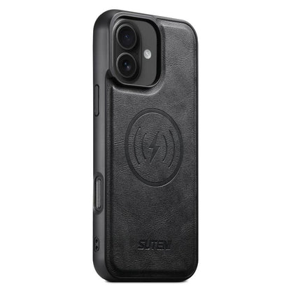 Suteni G5 Cowhide Leather MagSafe Magnetic Phone Case, For iPhone 17 Pro Max, For iPhone 17 Pro, For iPhone 17, For iPhone Air, For iPhone 16 Pro Max, For iPhone 16 Pro, For iPhone 16 Plus, For iPhone 16, For iPhone 15 Pro Max, For iPhone 15 Pro       ...
