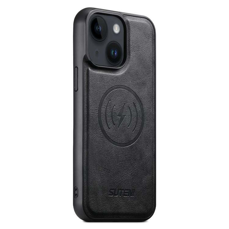 Suteni G5 Cowhide Leather MagSafe Magnetic Phone Case