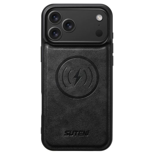 Suteni G5 Cowhide Leather MagSafe Magnetic Phone Case, For iPhone 17 Pro Max, For iPhone 17 Pro, For iPhone 17, For iPhone Air, For iPhone 16 Pro Max, For iPhone 16 Pro, For iPhone 16 Plus, For iPhone 16, For iPhone 15 Pro Max, For iPhone 15 Pro       ...