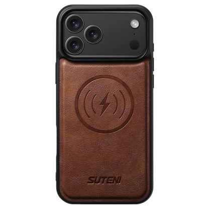 Suteni G5 Cowhide Leather MagSafe Magnetic Phone Case, For iPhone 18, For iPhone 18 Pro, For iPhone 18 Pro Max, For iPhone 17 Pro Max, For iPhone 17 Pro, For iPhone 17, For iPhone Air, For iPhone 16 Pro Max, For iPhone 16 Pro, For iPhone 16 Plus       ...