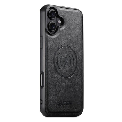Suteni G5 Cowhide Leather MagSafe Magnetic Phone Case, For iPhone 18, For iPhone 18 Pro, For iPhone 18 Pro Max, For iPhone 17 Pro Max, For iPhone 17 Pro, For iPhone 17, For iPhone Air, For iPhone 16 Pro Max, For iPhone 16 Pro, For iPhone 16 Plus       ...