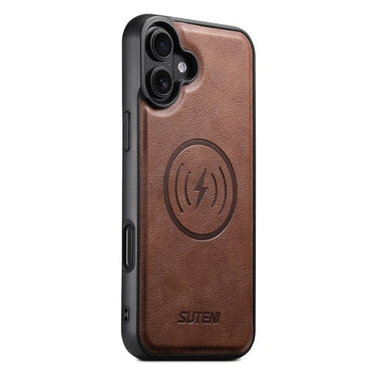 Suteni G5 Cowhide Leather MagSafe Magnetic Phone Case, For iPhone 18, For iPhone 18 Pro, For iPhone 18 Pro Max, For iPhone 17 Pro Max, For iPhone 17 Pro, For iPhone 17, For iPhone Air, For iPhone 16 Pro Max, For iPhone 16 Pro, For iPhone 16 Plus       ...