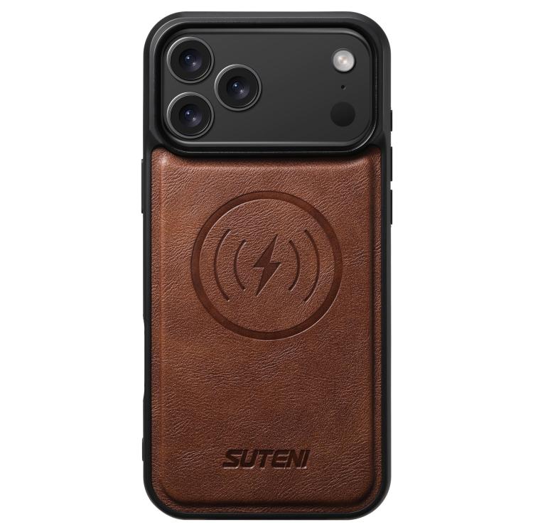 Suteni G5 Cowhide Leather MagSafe Magnetic Phone Case, For iPhone 18, For iPhone 18 Pro, For iPhone 18 Pro Max, For iPhone 17 Pro Max, For iPhone 17 Pro, For iPhone 17, For iPhone Air, For iPhone 16 Pro Max, For iPhone 16 Pro, For iPhone 16 Plus       ...