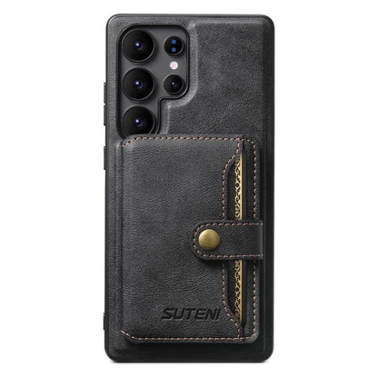 Suteni M4 Magnetic Card Bag MagSafe Leather Phone Case, For Samsung Galaxy S26 Ultra 5G, For Samsung Galaxy S25 Ultra 5G, For Samsung Galaxy S24 Ultra 5G, For Samsung Galaxy S23 Ultra 5G, For Samsung Galaxy S22 Ultra 5G