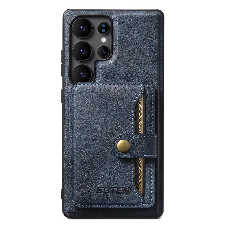 Suteni M4 Magnetic Card Bag MagSafe Leather Phone Case, For Samsung Galaxy S26 Ultra 5G, For Samsung Galaxy S25 Ultra 5G, For Samsung Galaxy S24 Ultra 5G, For Samsung Galaxy S23 Ultra 5G, For Samsung Galaxy S22 Ultra 5G