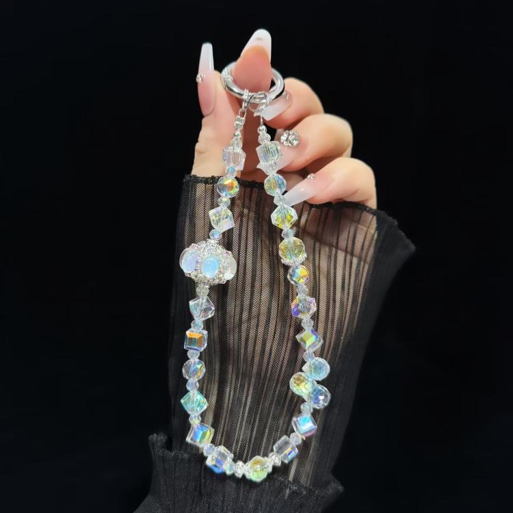 Super Flash Crystal Lantern Square Phone Chain