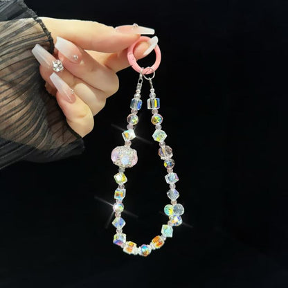 Super Flash Crystal Lantern Square Phone Chain