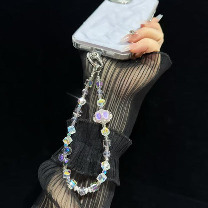 Super Flash Crystal Lantern Square Phone Chain