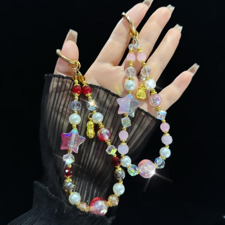 Starry Sky Beads Pentagram Mobile Phone Chain
