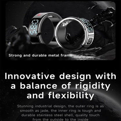 SR08 SIZE 12 Smart Ring, Support Hand Gestures Control / Health Monitoring / Multiple Sports Modes