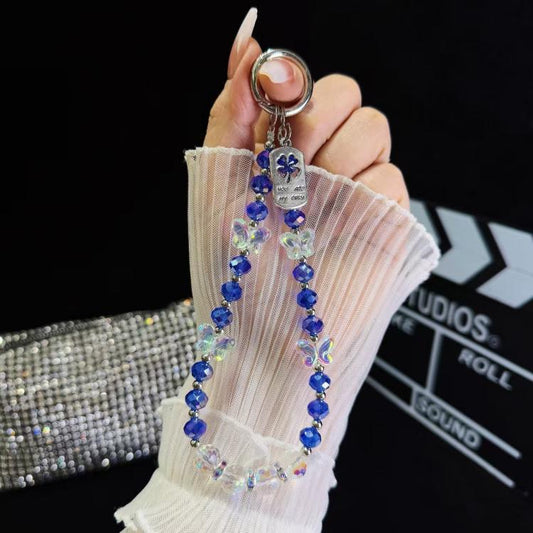 Tag Butterfly Crystal Beaded Phone Chain