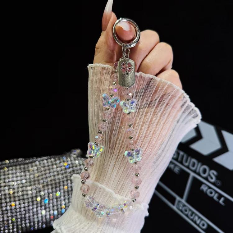 Tag Butterfly Crystal Beaded Phone Chain