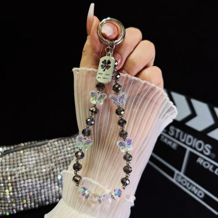 Tag Butterfly Crystal Beaded Phone Chain