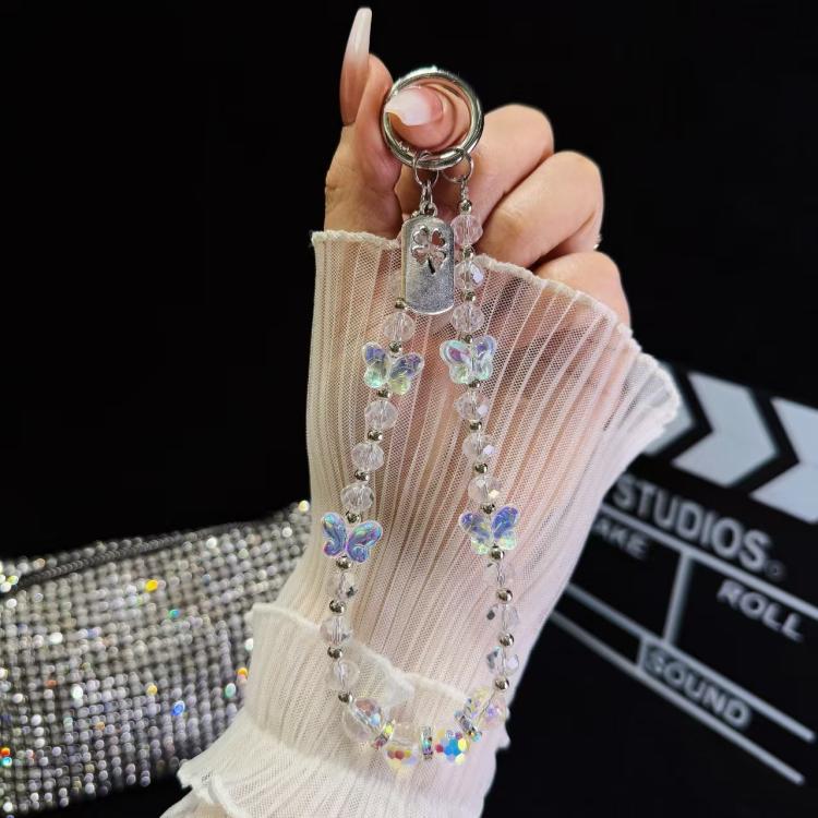 Tag Butterfly Crystal Beaded Phone Chain