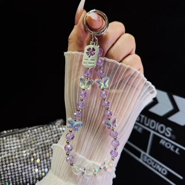 Tag Butterfly Crystal Beaded Phone Chain