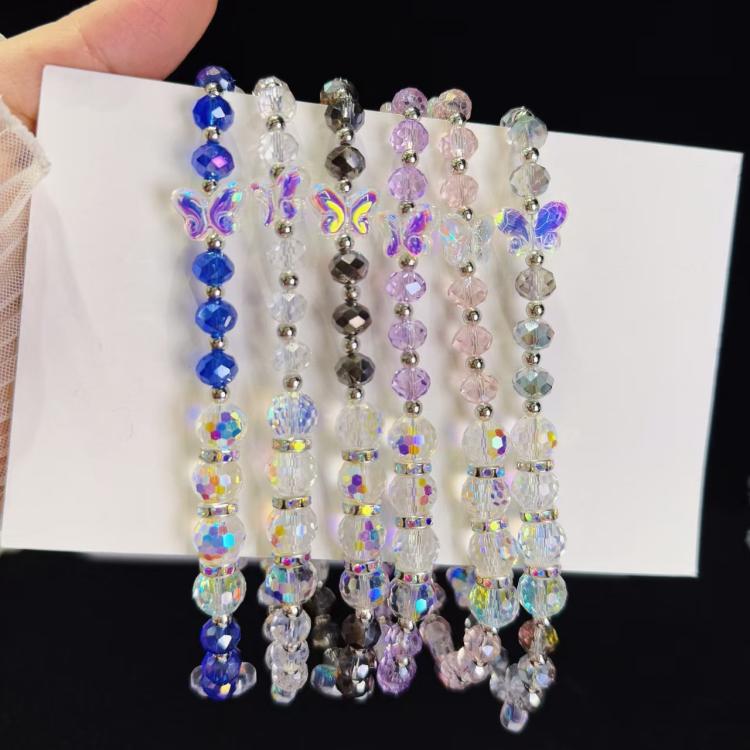 Tag Butterfly Crystal Beaded Phone Chain