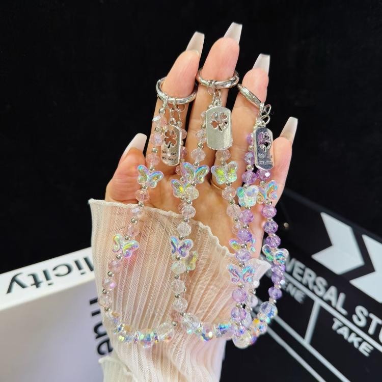 Tag Butterfly Crystal Beaded Phone Chain