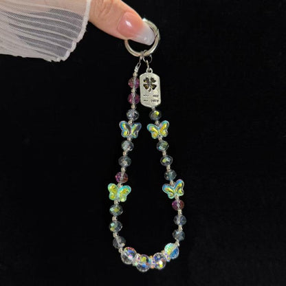 Tag Butterfly Crystal Beaded Phone Chain
