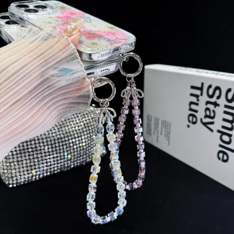 Sugar Cube Crystal Beaded Phone Chain