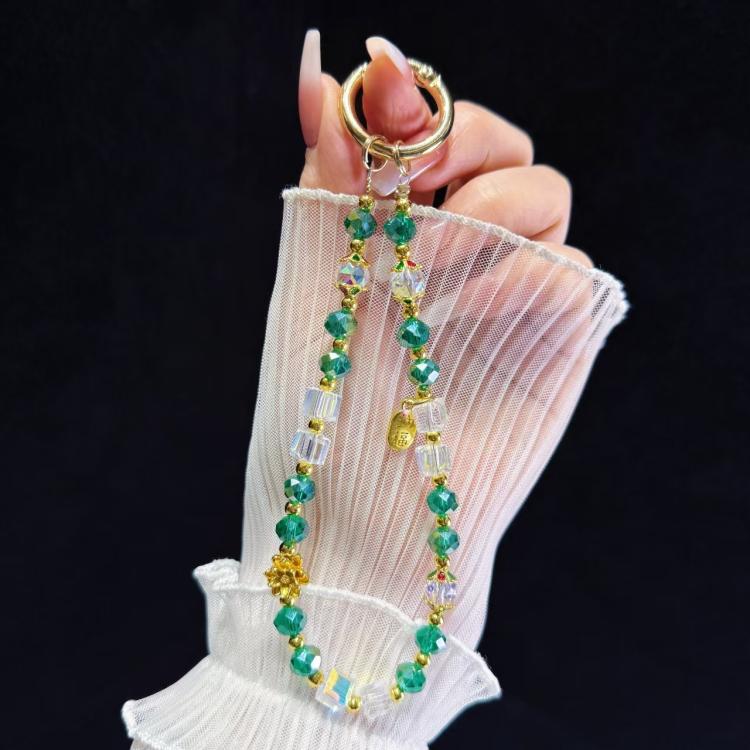 Alloy Zhaofu Crystal Beaded Phone Chain